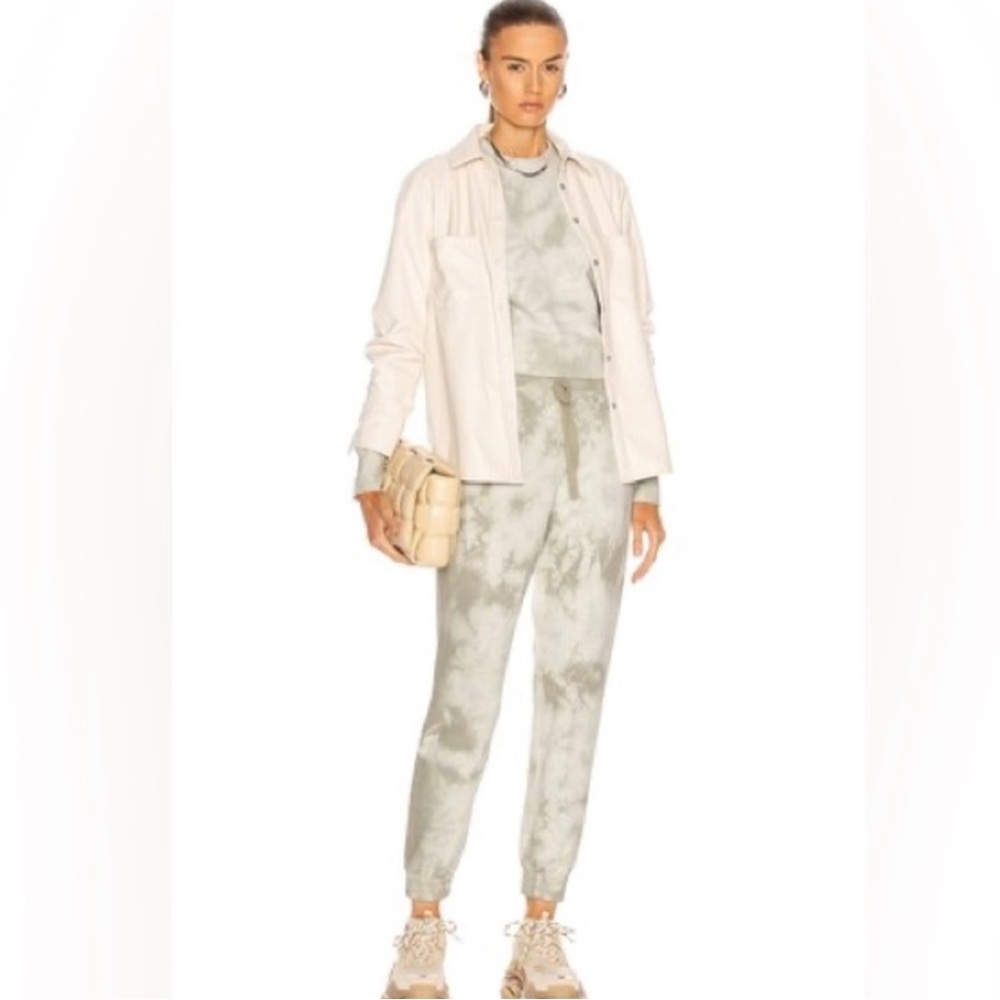 Jonathan Simkhai Cropped Cotton Tie-Dye Joggers Green XS